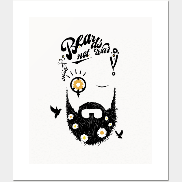 Make Beards not War! (typo edition) Wall Art by balticlapse